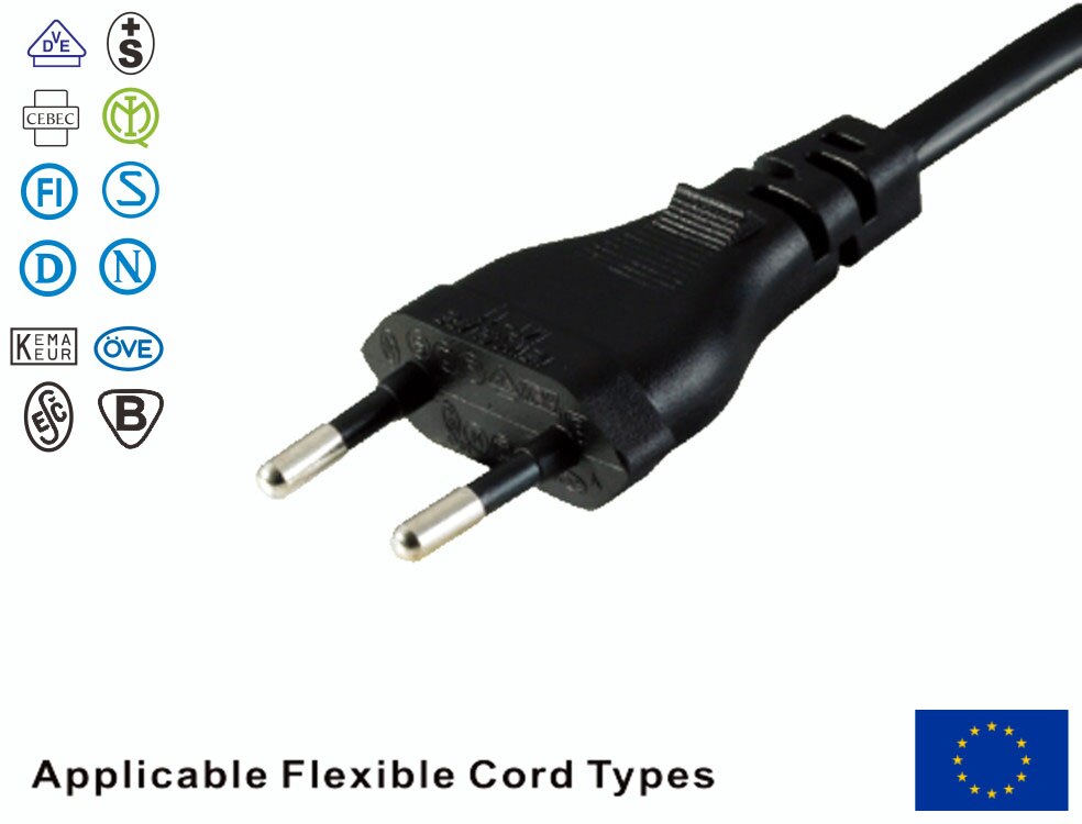 Lbsc eu strömkabel för tv-skrivare kameror  ps4 ps3 eu 2- stift till figur 8 c7 rätvinklig eu euro växelström 30cm