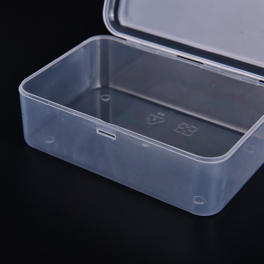 Caja de plástico transparente para guardar objetos, contenedor pequeño de colección, soporte de papelería con tapa