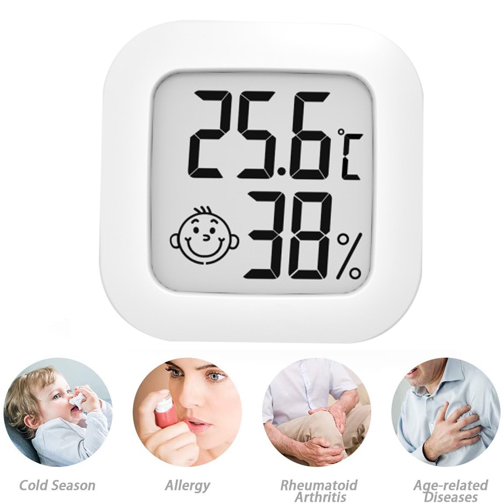 Mini hygromètre numérique, lecture facile, mesure précise de la température/humidité intérieure, 1 pièce