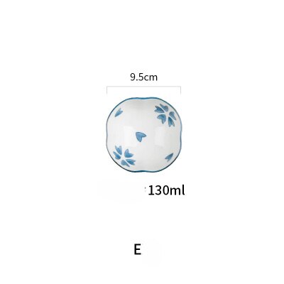 Salsas japonesas de forma especial, cuencos de inmersión, plato de salsa de ingredientes para condimentos de restaurante, tazón de sushi: E