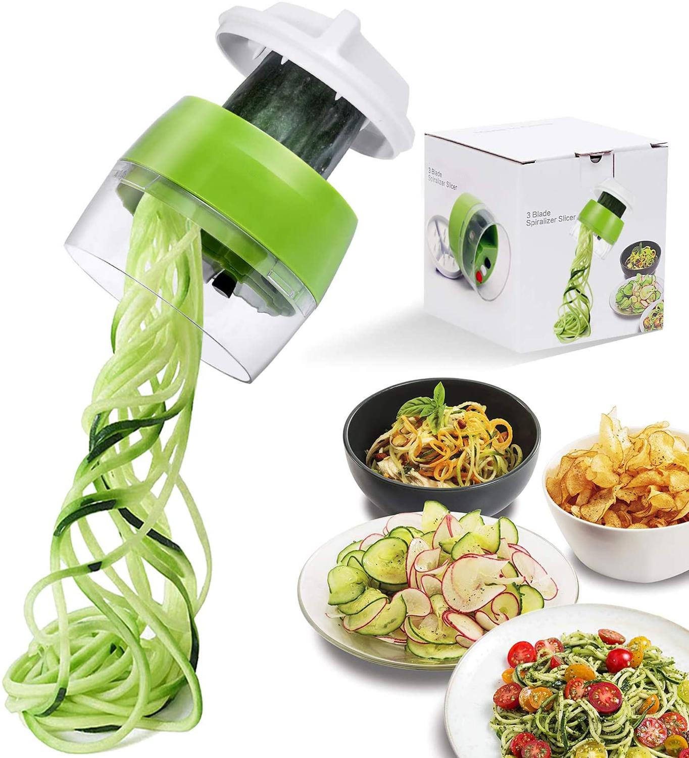 Handheld Spiralizer Groente Fruit Slicer 4 In 1 Verstelbare Spiraal Rasp Cutter Salade Gereedschap Courgette Voor Keuken Maker