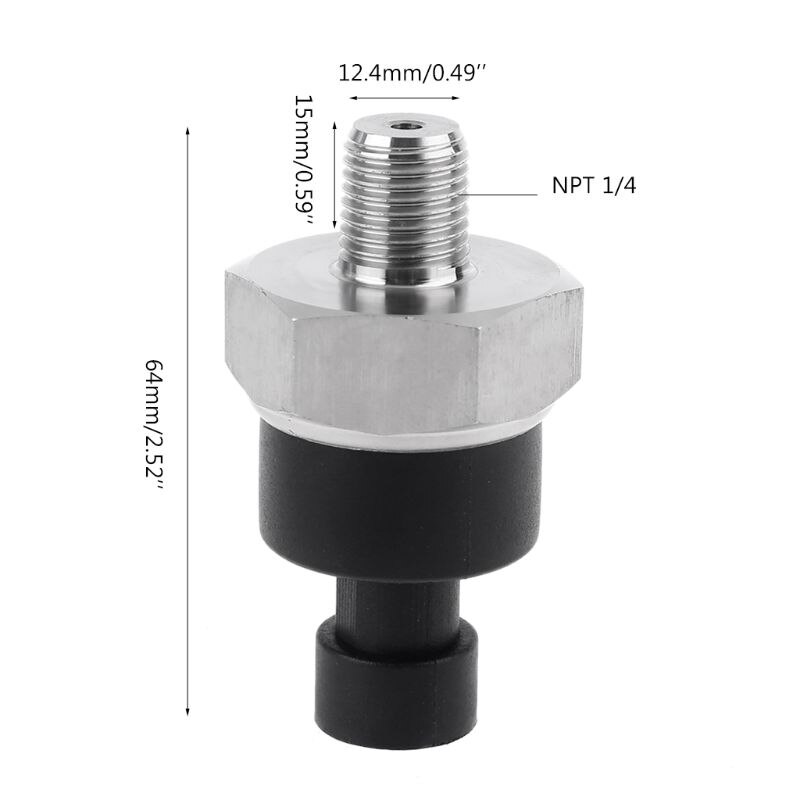 Transductor de presión, Sensor transmisor G1/4, 0.5Mpa, acero inoxidable, nuevo