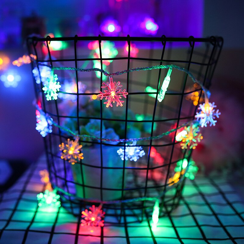 1M/3M/6M LED String Lights Star Snowflake Round Bulb Light String Christmas Fairy Festoon LED Lights Decoration Year Light