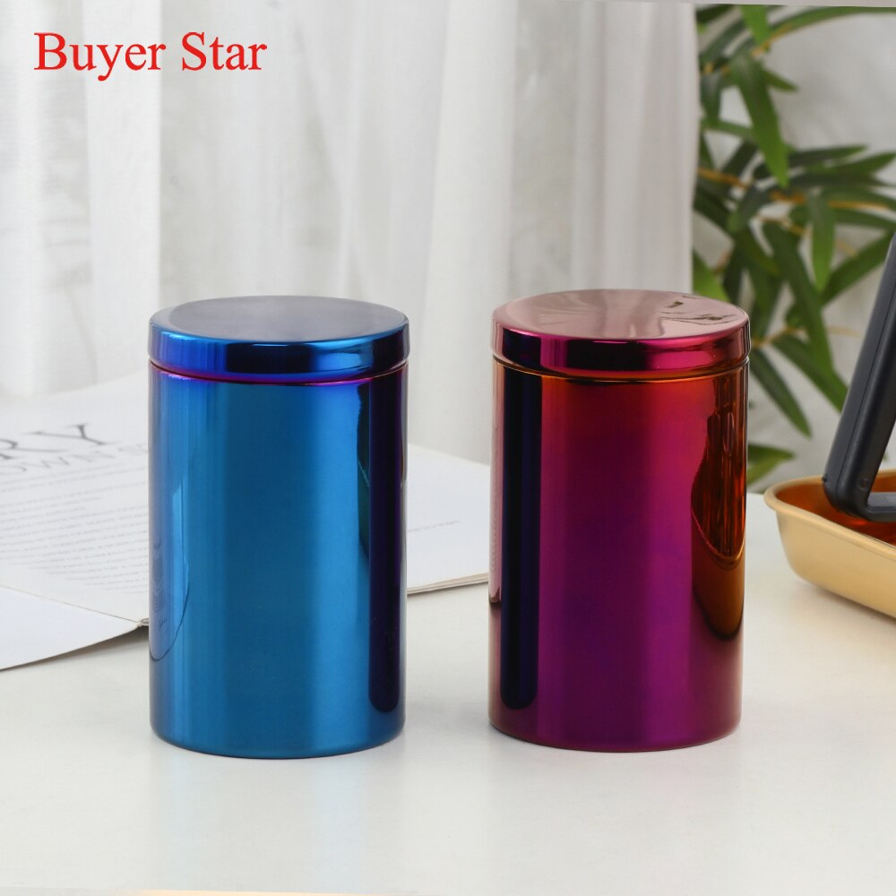 200ml Gold Tea caddies Stainless steel tea Box Jar Storage Holder table-top Metal tea canister Candies Cans Teaware containers