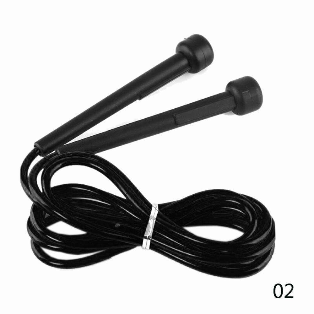 Adjustable Skipping Rope Transparent PVC Eco-friendly Fitness Exercise Jump Rope: black