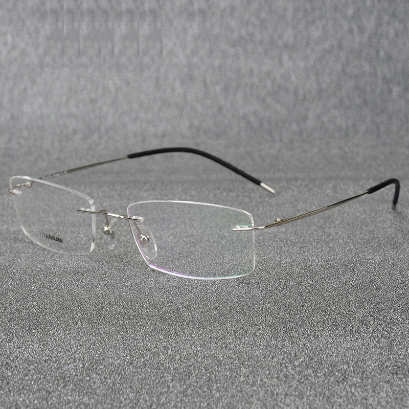 Kantløse titanium-brilleramme super letvægts fleksible titaniumlegering tempelben optiske briller briller