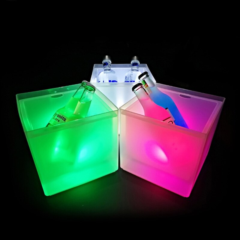 Durable 5L Colorful LED Ice Bucket Bar Ice Wine Trough Water Entertainment Stand Holder Outdoor Ice Bucket Bar Tools