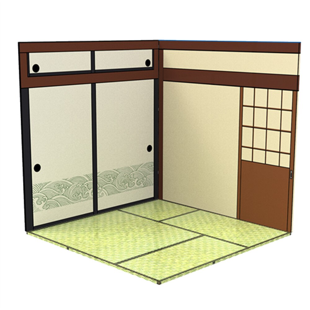 1/12 Japanese Scene Background Doll House Suitable for obj 11 Chinese Style Dollhouse Room Hand Model Soldier Scene Accessories: 01 only dollhouse