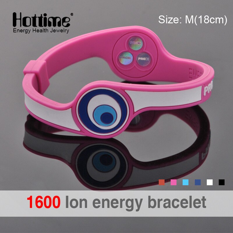 Hottime Eco Power Energy Hologram Bracelets Wristbands Keep Balance Ion Magnetic Therapy Silicone Bands: PROX 3 Pink