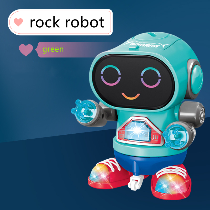 Mini jouets pour enfants, 6 griffes, pieuvre, Robot ABS, lumières LED, musique dansante, colorés, pour garçons et filles, 2022: Bleu