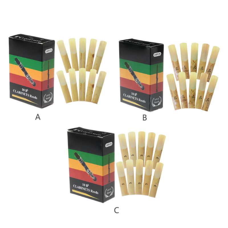 6.7cm Bb Clarinet Reeds Traditional Bamboo Reed Strength 2.0 / 2.5 / 3.0 10pcs/set