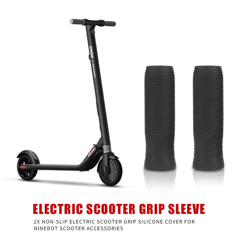 2pcs Electric Scooter Grip Non-slip Silicone Cover for Ninebot ES1 Black