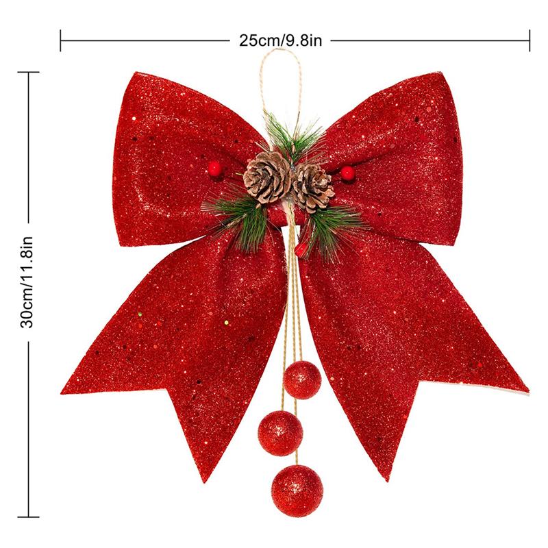 4pcs Christmas Bow Red Wreaths Bows Large Christma... – Grandado