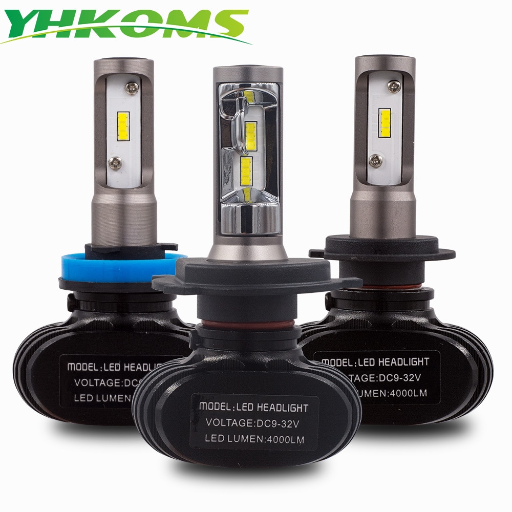 YHKOMS-luces LED sin ventilador para coche, CSP, S1, H1, H4, H7, H8, H9, H11, 9005, HB3, 9006, HB4, 50W, 8000LM, 6500K, 12V