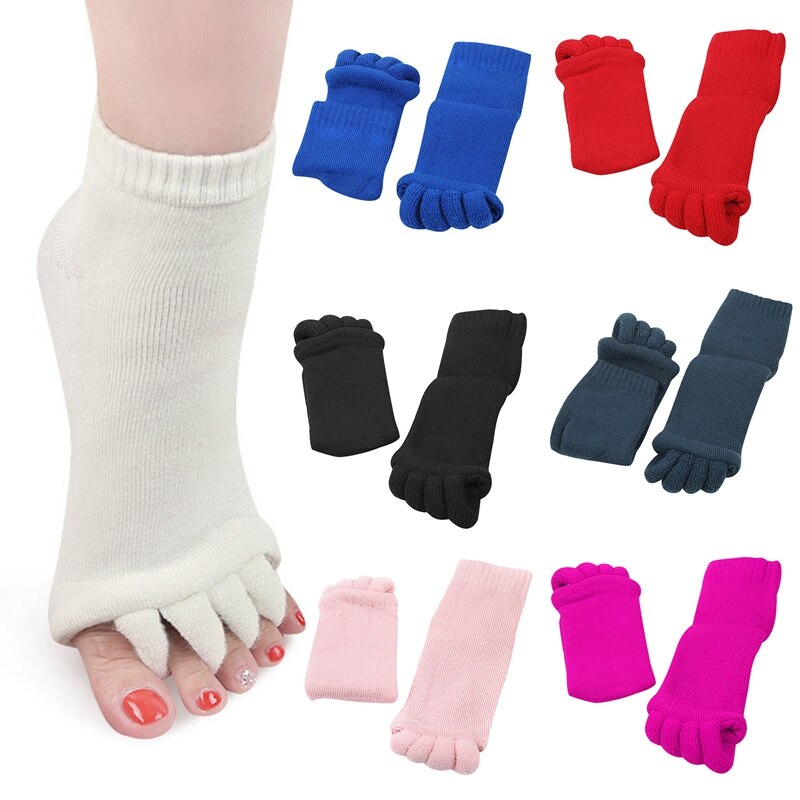 1 paar Fünf Kappe Socken Orthesen Separatoren Für Toes Corrector Orthopädische Valgus Haltung Korrektur Ektropium