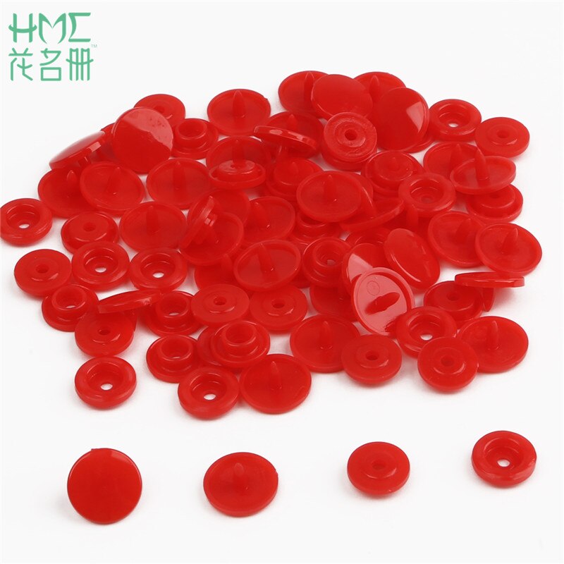 Lowest Price 50 Sets Baby Resin Snap Buttons T5 12mm Plastic Snaps Clothing Accessories Press Stud Fasteners Clips Scrapbooking: Red