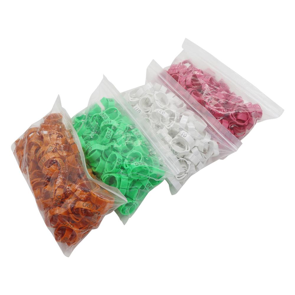 Anillos de patas de gallina ajustables diámetro interior tamaño 2 ~ 2,4 cm 6 colores opcionales granja aves de corral Anillos De pie retráctiles flexibles 100 Uds