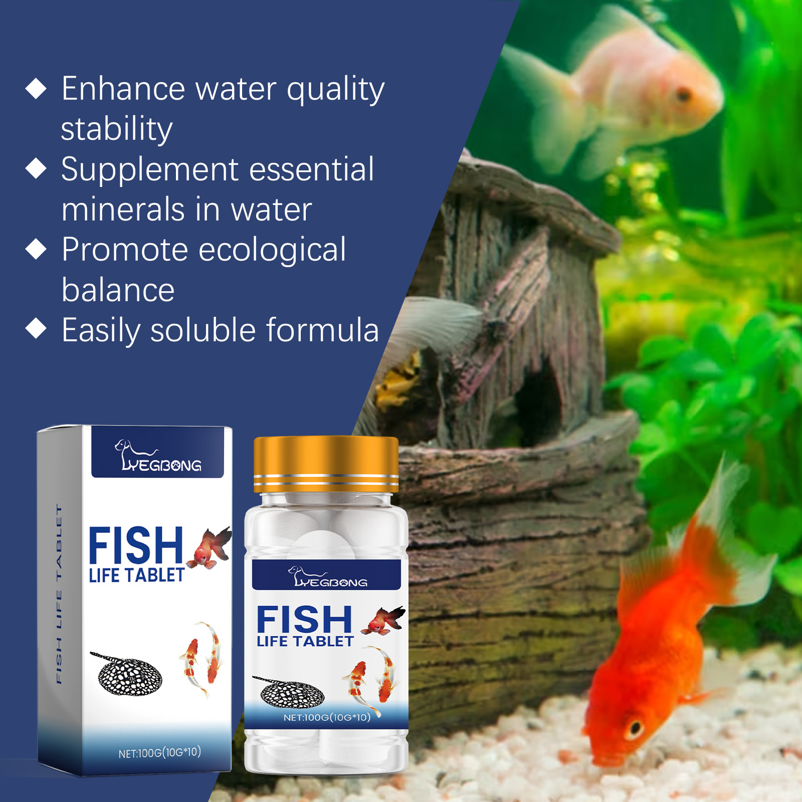 Aquariumsalz für Zierfische, mineralisch angereicherter pH-Stabilisator, Wasserenthärter und Härte-Ausgleicher, sicher für Süßwassertanks