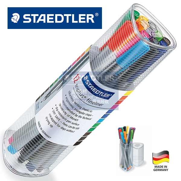 Lifemaster staedtler triplus fineliner 334 pr12 12 flerfarvet tegnepen 0.3mm kunstsæt til