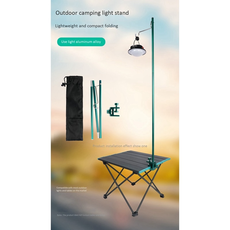 Camping Folding Lamp Pole Portable Lightweight Light Lamp Holder for Picnic Hiking Backpacking: Default Title