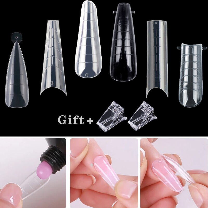 180Pcs Dual Formulieren Top Mold Tips Voor Quick Building Acryl Kunstnagels Systeem Nail Extension Gereedschap Poly Nail Gel mallen