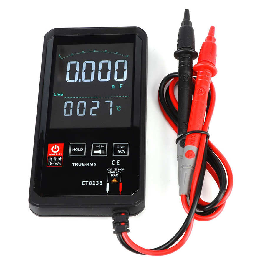 Portable Intelligent Touch Screen Digital Multimeter True RMS DC AC Transistor Capacitor DC AC Tester