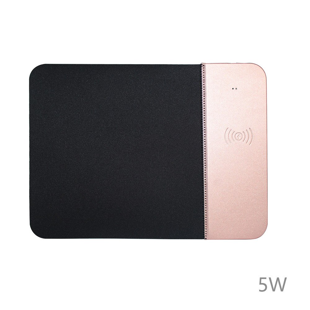 Kisscase qi trådløs lader lademusematte til iphone 8 8 Plus x xs xr pu lær musematte til samsung  s8 s9 s10 s10e: rose måke 5w