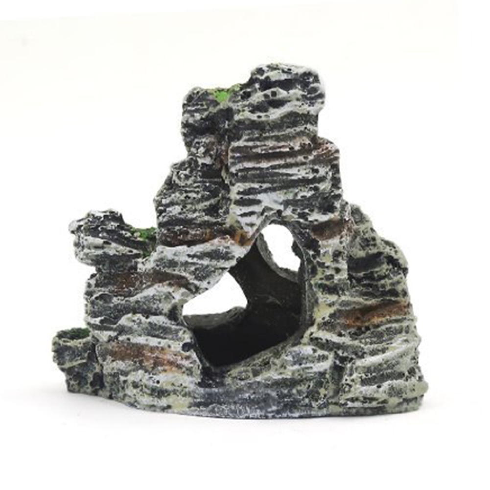Mountain View Aquarium Ornament Tree Rock Cave Stone Decoration Fish Tank