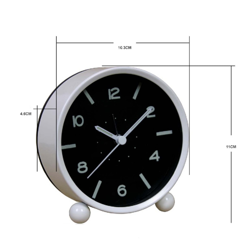 Circulaire Wekker Met Nachtlampje Office Desktop Naald Quartz Lichtgevende Stille Nachtkastje Wekker Kerstcadeaus