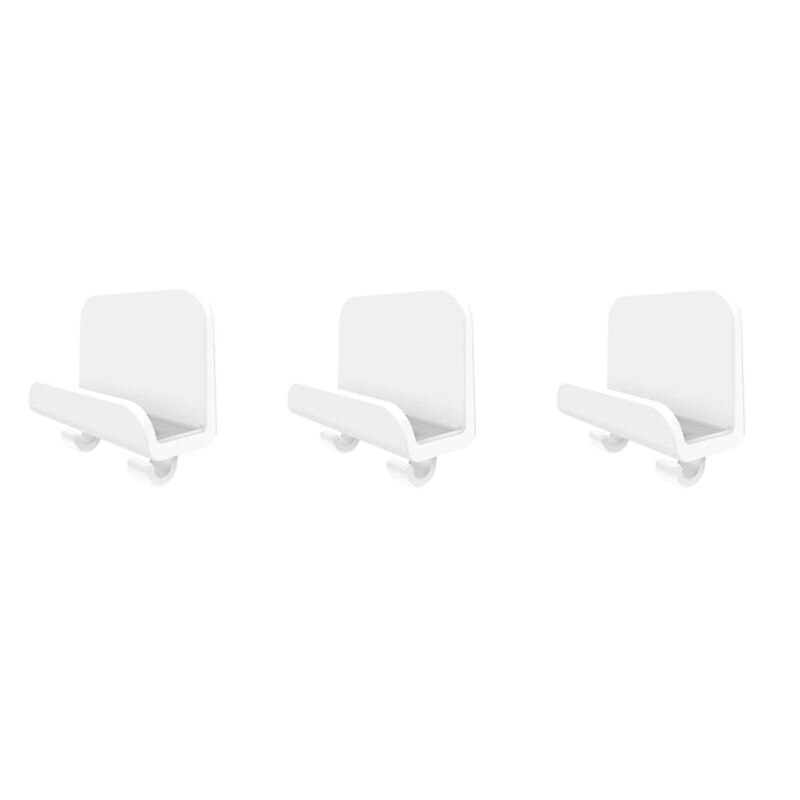 Support mural universel pour téléphone portable, 3 pièces, support pour iPad, iPhone, câbles de rangement, cintre à crochet pour la maison: White