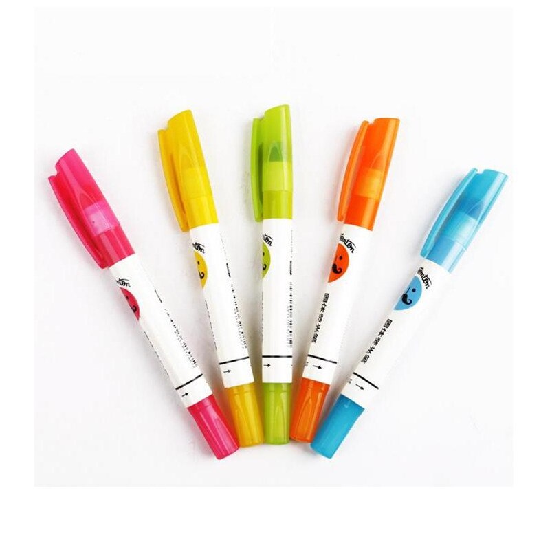 5 Stks Art Mark Markers Rotating Effen Highlighter Stick Pen Chancery Hailaiter Briefpapier 5 Kleuren Deli S607