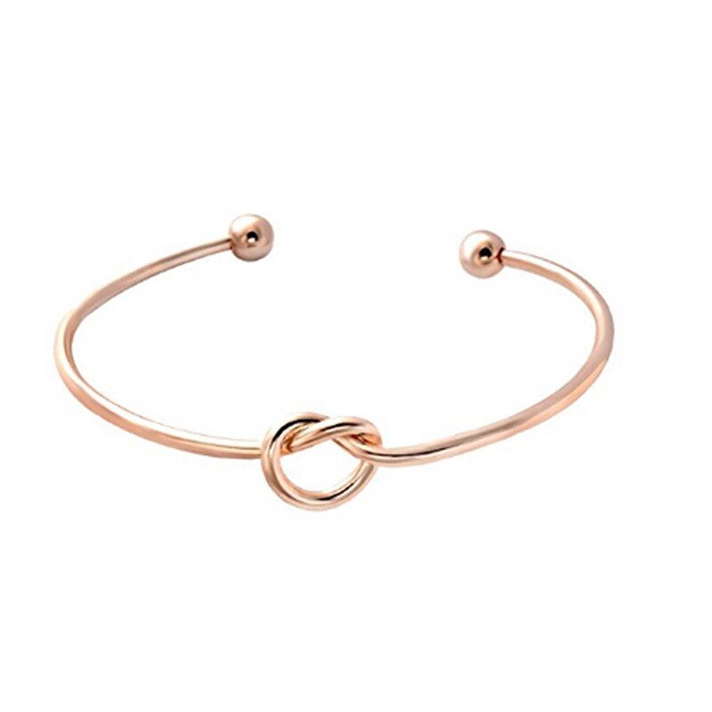 Vrouwen Liefde Knoop Armband Mode Eenvoudige Milieubescherming Metal Opening Veelzijdige Temperament Dames Bangle: Love Rose Gold Sz003