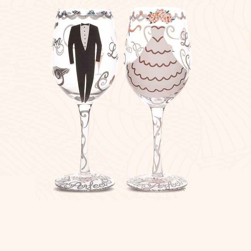 Vinho de casamento vidro manchado de cristal vidro de vinho taça de vinho copo de vinho de presente de aniversário casal copo com caixa de presente