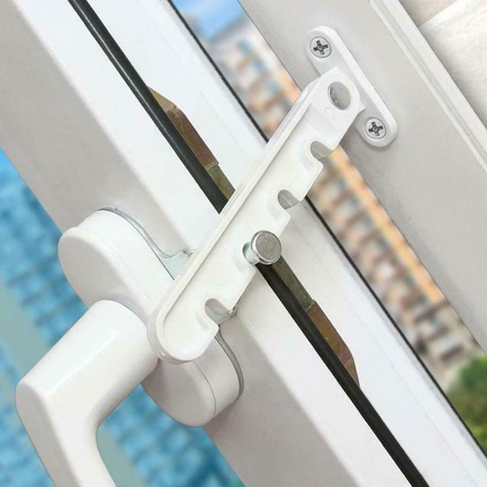 Adjustable Window Limiter Latch Wind Brace Stay Position Window Protector Casement Stopper Sash Lock Blocking Safety Baby K U7T1
