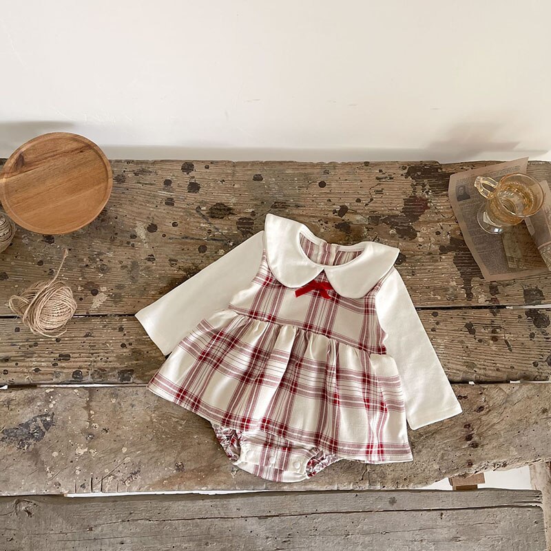 Milancel 2022 frühlings-babybodys, einteiliger karierter Baby-einteiler für kleinkinder, jungen: verrotten / 24m