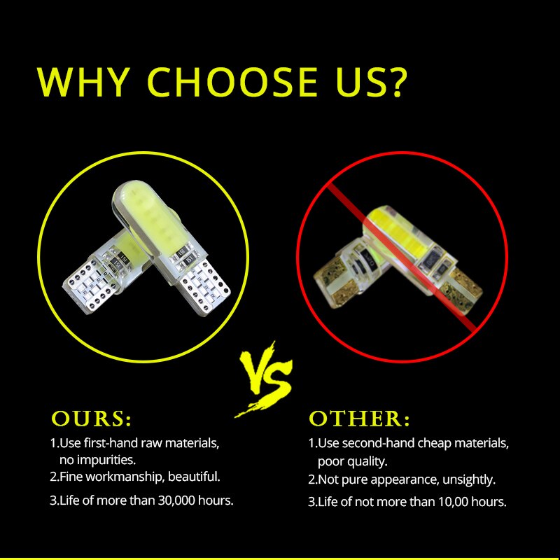 NAO T10 doprowadziło biały 10x W5W 12V doprowadziło żarówka 5W5 dla silnik samochodowy oświetlenie wnętrza kaczan samochód 194 168 Super jasna biała żółta czerwona kryształ