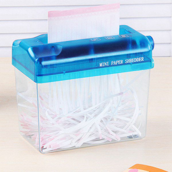 Mini Blue Shredder Crusher Destroyer Paper Documents Cutting Machine