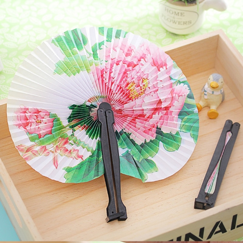 Hand Held Foldable Paper Fan For Children Themed Party Decoration Portable Fan
