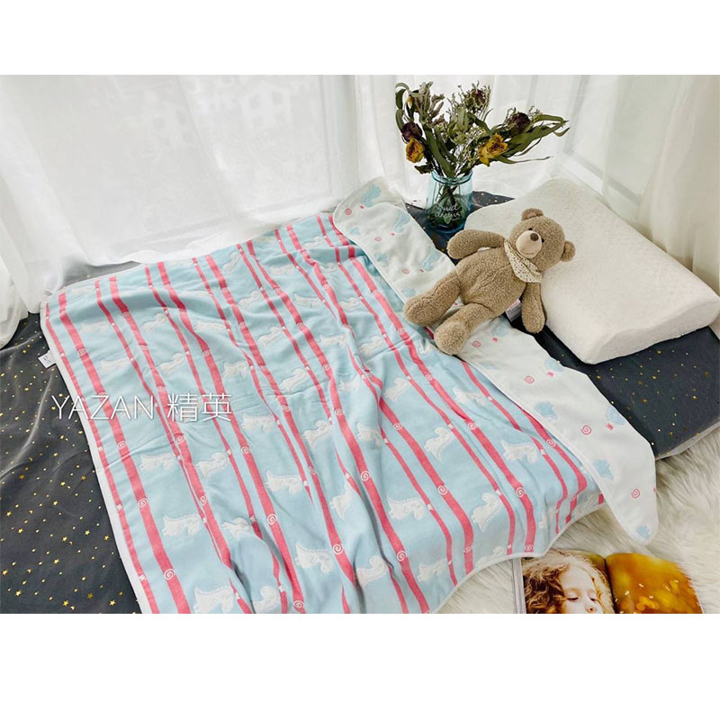 Yazan 110*105cm produkt 6 lags bomuldsgarn blødt åndbart klasse a stof babytæppe krybbebadehåndklæde: Boble drage