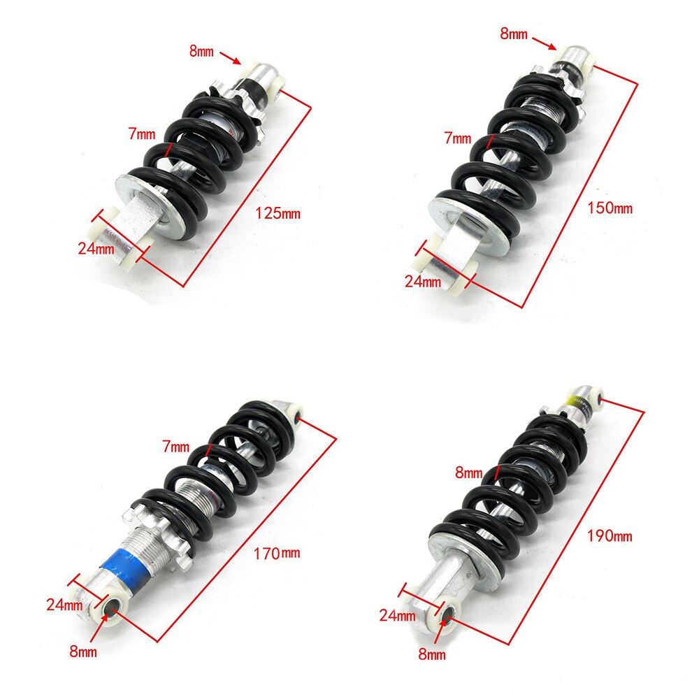 Støtdemperfjæringe til sykkel motorsykkel atv scooter smussgrop elektrisk sykkel 125mm 150mm 160mm 170mm 180mm
