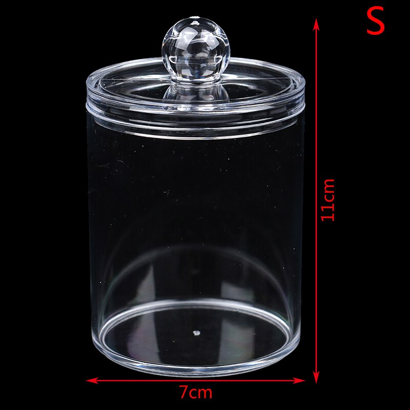 Clear Acrylic Cotton Pad Ear Bud Holder Cosmetic Makeup Organiser Storage Jars Storage Box Case 1 Pc: S