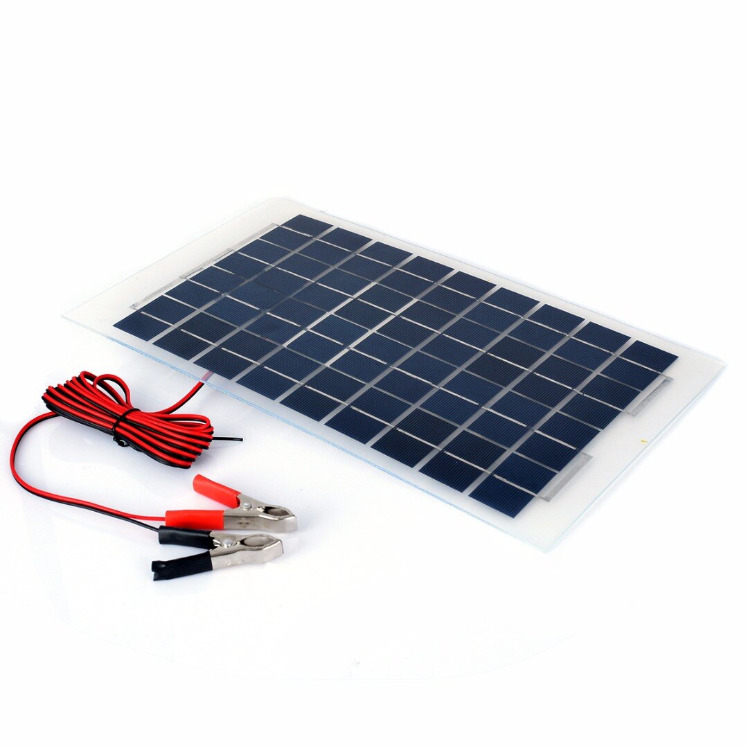 10W 12v Polykristallijne Energie Zonnepaneel Batterij Module + Alligator Clips + Kabel Voor Solar Water Pompen Elektrische fans
