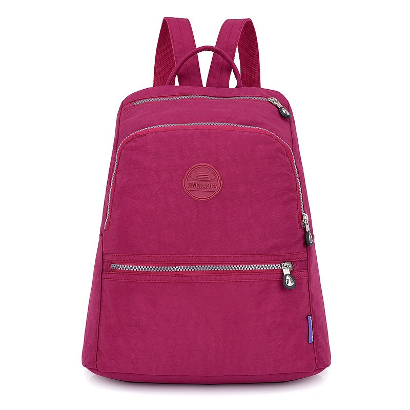 12 Kleuren Mode Vrouwen Nylon Rugzak Vrouwen Schouder Reistassen Waterdichte Casual Dagrugzak Voor Meisje Rugzak Mochila Feminina: Grape-Purple