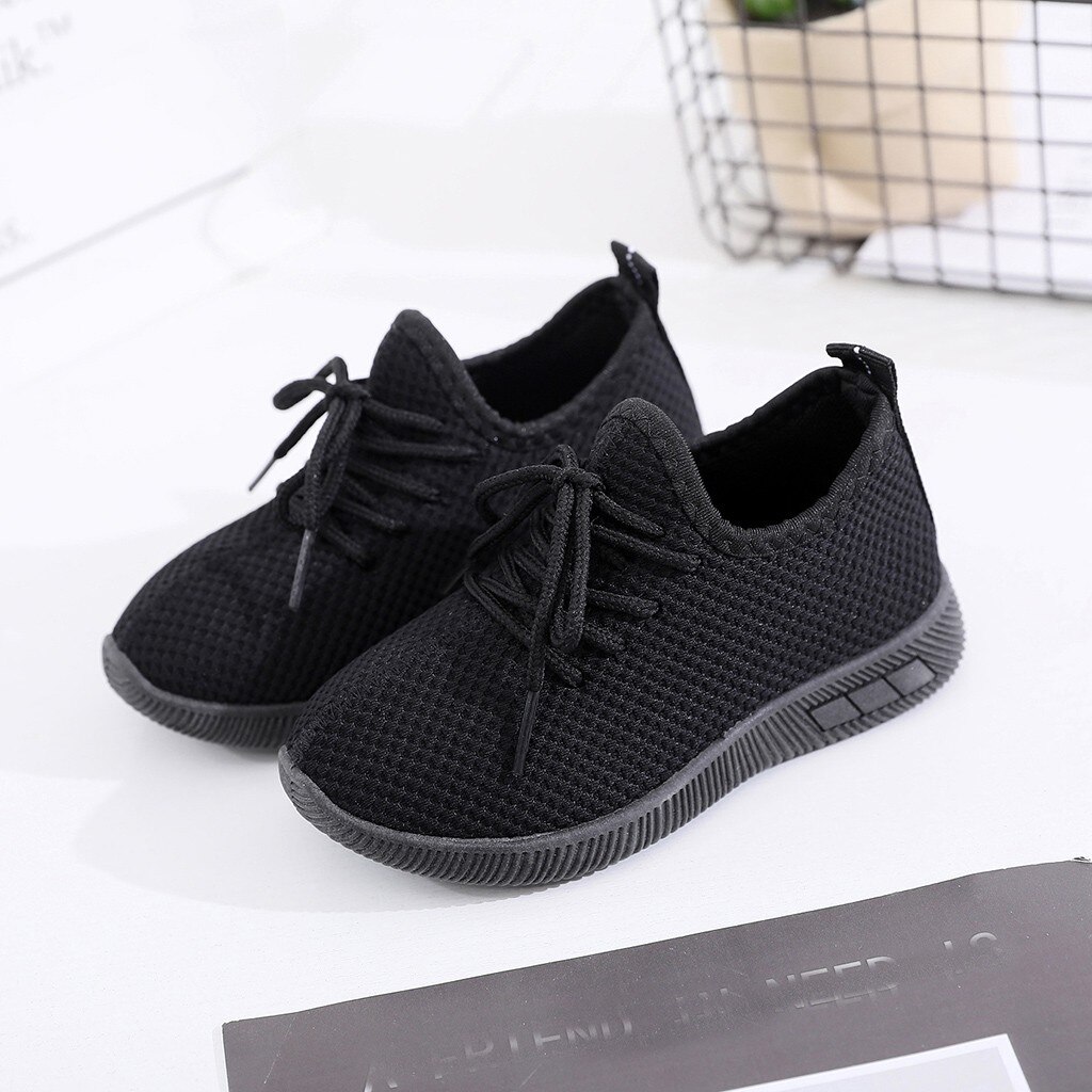 MUQGEW freundlicher Kleinkind freundlicher Schuhe Baby Mädchen Jungen Feste Sport Laufschuhe lässig Schuhe Gittergewebe Atmungsaktive Lauf Schuh Schwarz: Schwarz / 2.5