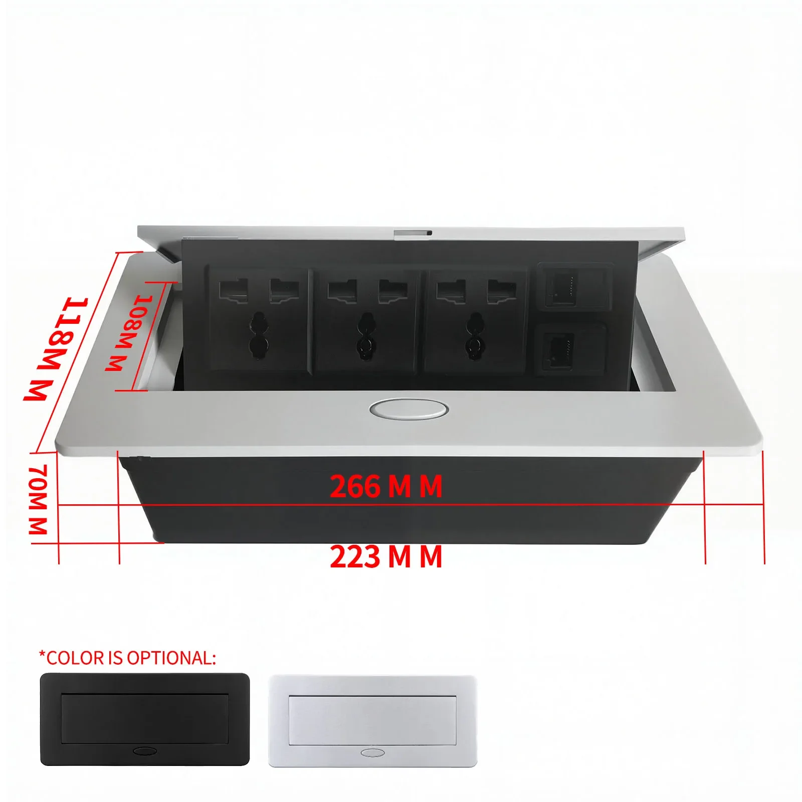 Tomada de Mesa Retrátil - USB-A/USB-C - Carregamento Rápido Tipo C - Estação de Carregamento Multifuncional: Prata / Tipo 15
