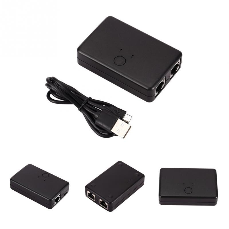 Enchufe y Play Internet Mini Hub interruptor de red estable portátil LAN CAT Selector interno externo hogar Oficina escritorio 2 puertos