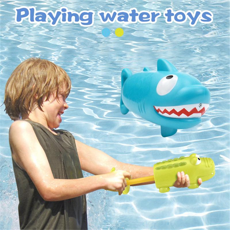 Children's Pumping Water Toy Crocodile Shark Shape Summer Beach Outdoor Swimming Pool Game Playing Water Toys Water Guns