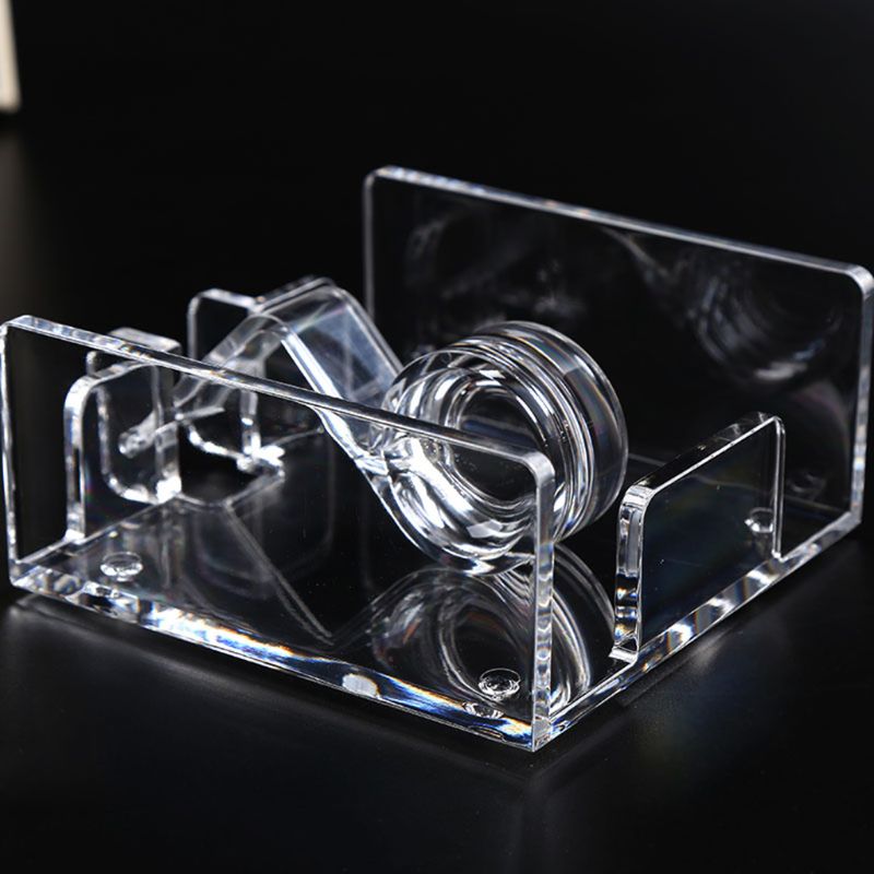 Square Clear Acrylic Cocktail Napkin Holder Paper Serviette Dispenser Tissue Box Bar Caddy for Dining Table Hotel Home Decor