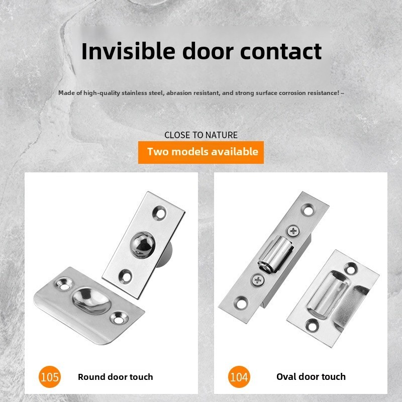 1Set Stainless steel Closet Door Ball Catch with Screw Cabinet Gate Spring Roller Ball Door Latch Set Door Stopper Furniture