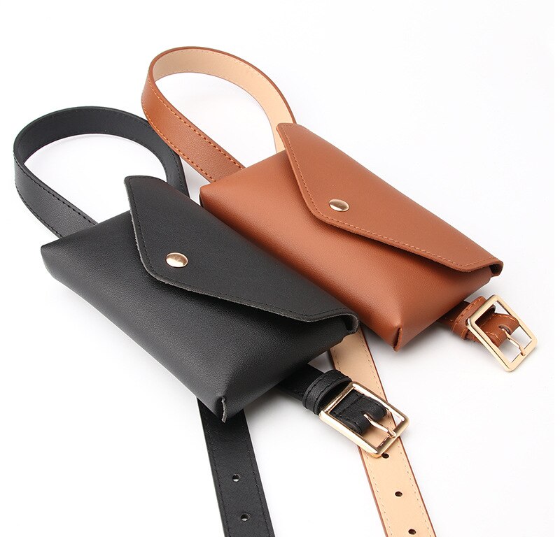 BQ-Bolso pequeño de cuero a la para mujer y niña, Mini bandolera, cinturón